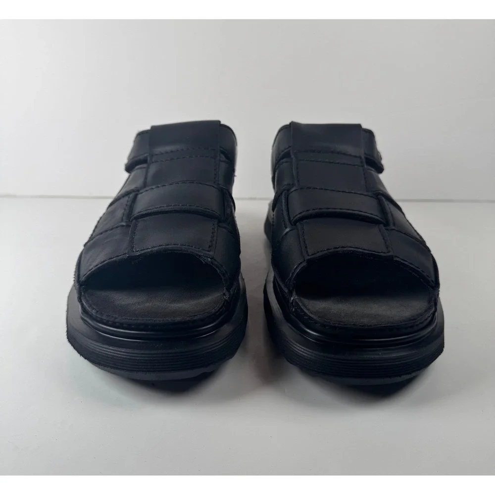 Dr. Martens Fisherman Sandals‎ Black Leather Woven Mens Size 11 Y2K 9070